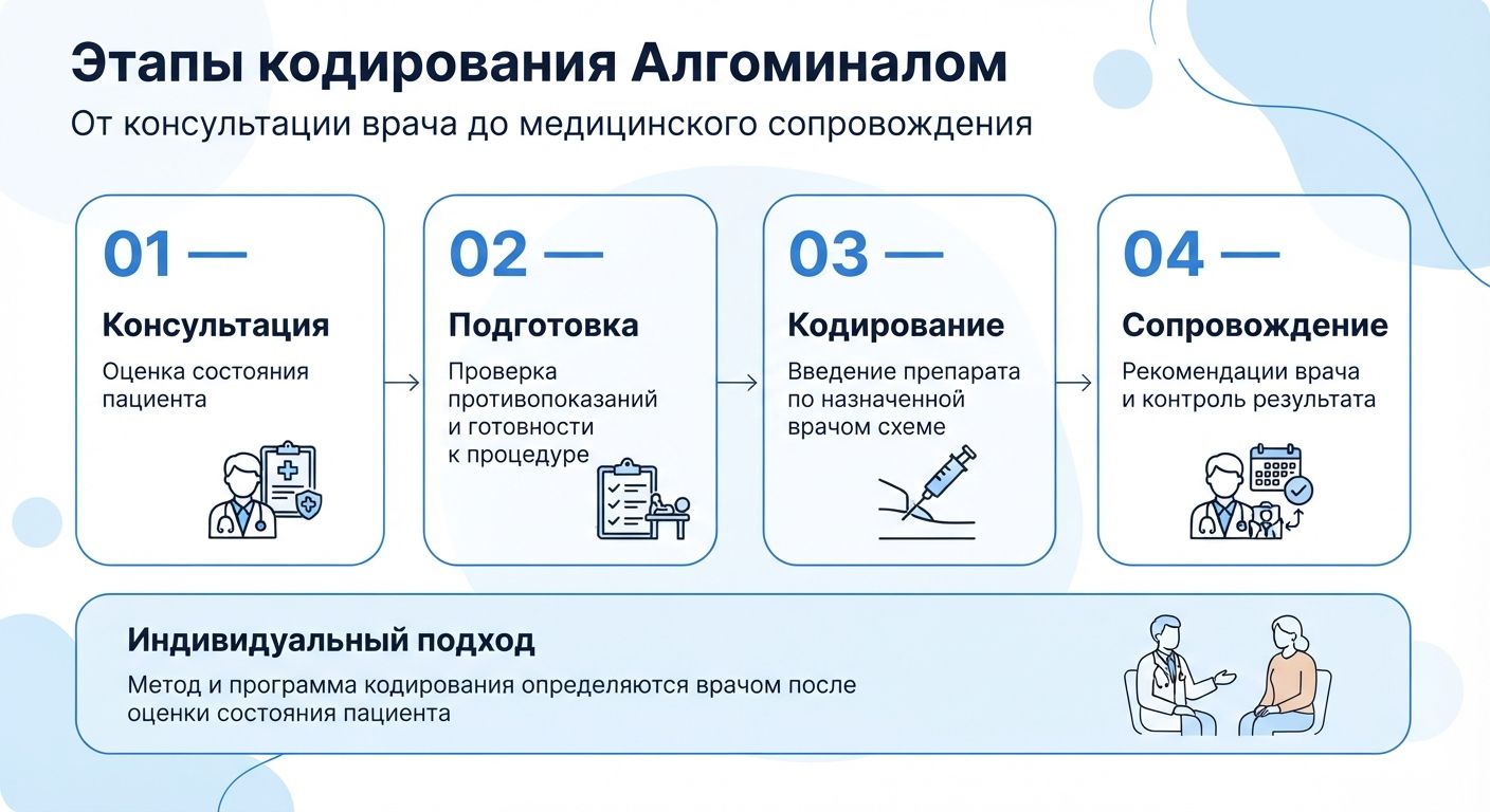 Кодирование препаратом «Алгоминал» в Баймаке инфографика